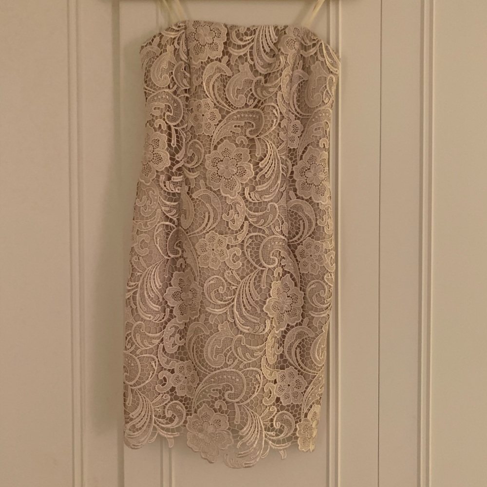 Adrianna Papell Strapless lace dress
